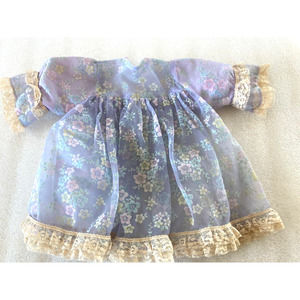 Little Girls Vintage Party Dress Purple Sheer Flocked Floral Lace 2T